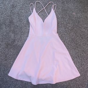 Pink backless dress